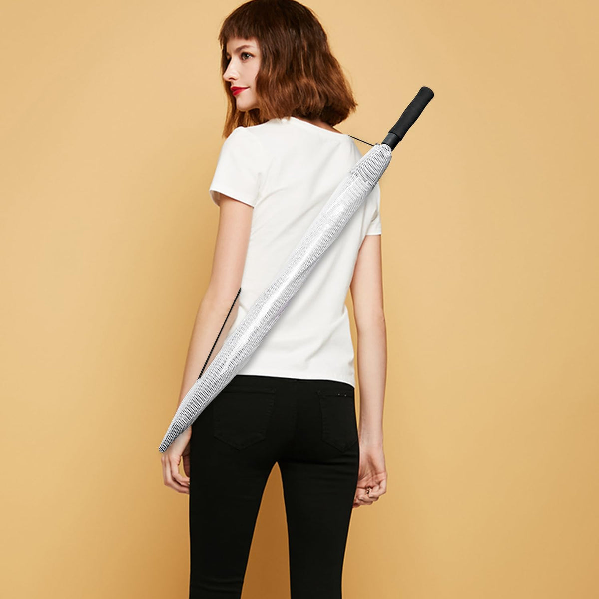 G4Free - G4Free 62 Inch Clear Golf Umbrella Transparent Auto Open Large Stick Umbrella -D02V733A
