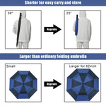 G4Free - G4Free 62 Inch Portable Automatic Open Oversize Vented Double Canopy Umbrellas -D02V684A