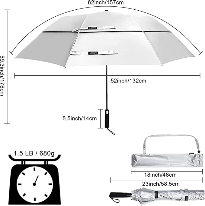 G4Free - G4Free 62 Inch Portable UV Protection Automatic Big Sun Umbrella -D02V737A