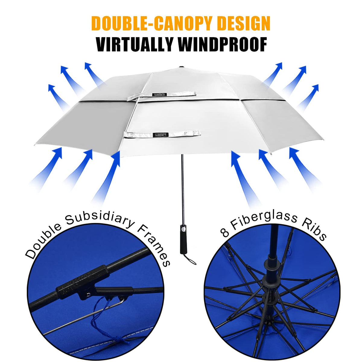 G4Free - G4Free 62 Inch Portable UV Protection Automatic Big Sun Umbrella -D02V737A