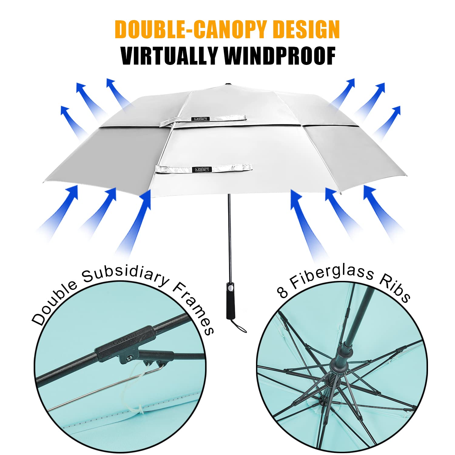 G4Free - G4Free 62 Inch Portable UV Protection Automatic Big Sun Umbrella -D02V737A