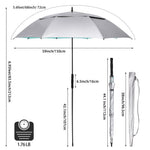 G4Free - G4Free 68 Arc Vented UV Auto Extra Large Windproof Golf/Beach  Umbrellas -D02V731A