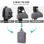 G4Free - G4Free 70L Large 3-Way Duffle Backpack Gym Bag with Shoe Compartment -TN22B134C