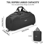 G4Free - G4Free 70L Large 3-Way Duffle Backpack Gym Bag with Shoe Compartment -TN22B134C
