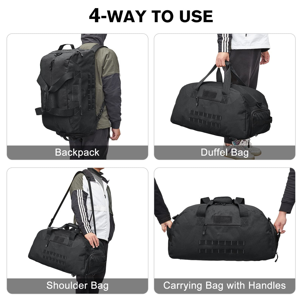 G4Free - G4Free 70L Large Duffle Bag Men Sports Gym Backpack -TN22B146B