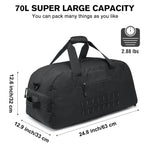 G4Free - G4Free 70L Large Duffle Bag Men Sports Gym Backpack -TN22B146B