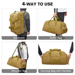 G4Free - G4Free 70L Large Duffle Bag Men Sports Gym Backpack -TN22B146B