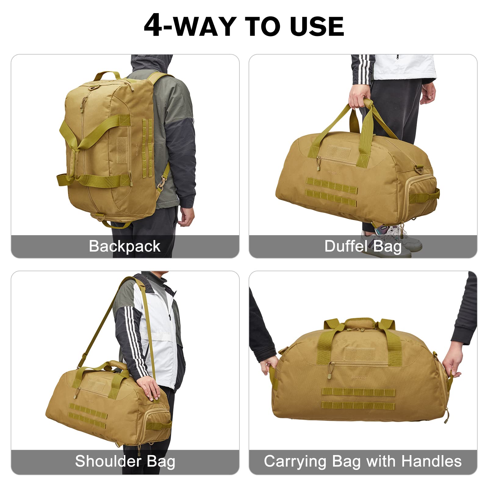 G4Free - G4Free 70L Large Duffle Bag Men Sports Gym Backpack -TN22B146B