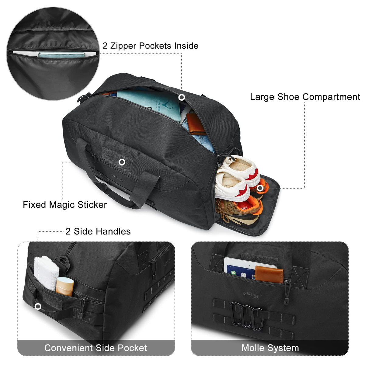 G4Free - G4Free 70L Large Duffle Bag Men Sports Gym Backpack -TN22B146B