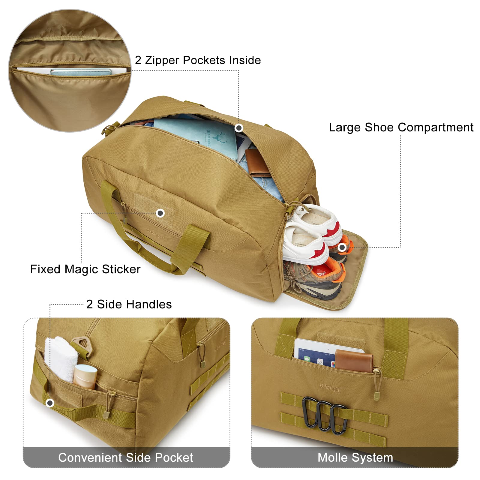 G4Free - G4Free 70L Large Duffle Bag Men Sports Gym Backpack -TN22B146B
