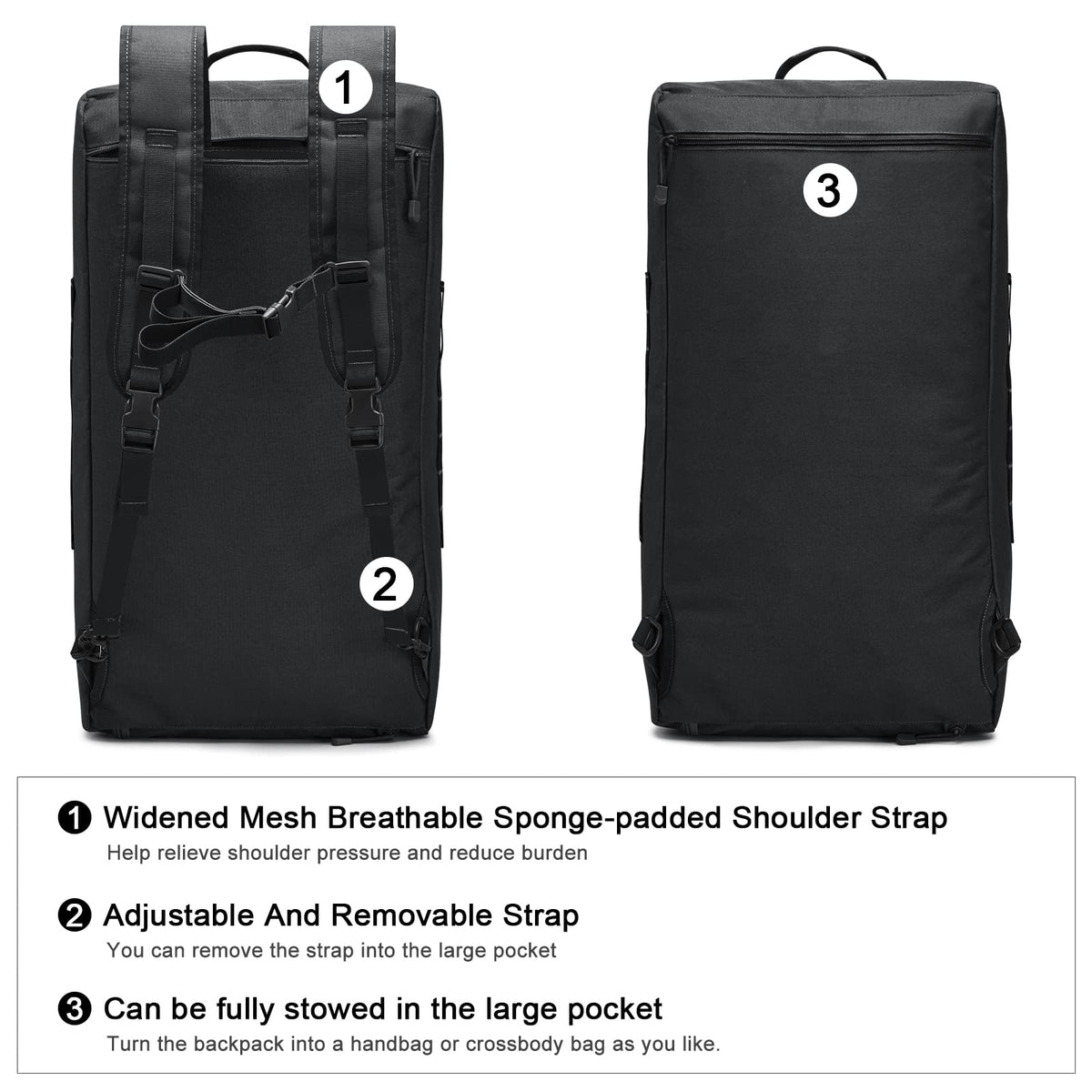 G4Free - G4Free 70L Large Duffle Bag Men Sports Gym Backpack -TN22B146B