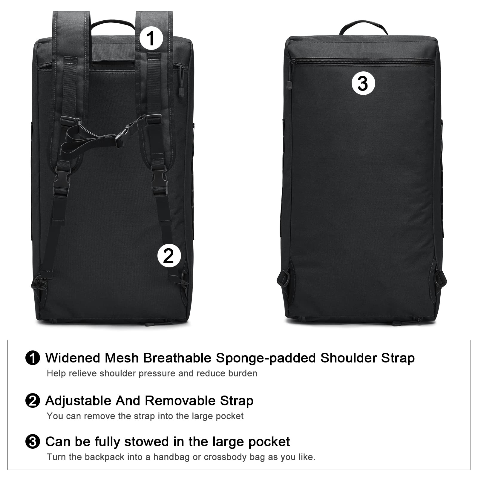 G4Free - G4Free 70L Large Duffle Bag Men Sports Gym Backpack -TN22B146B