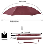 G4Free - G4Free 72 Inch Huge Double Canopy Vented Windproof Stick Umbrellas -D02V716A