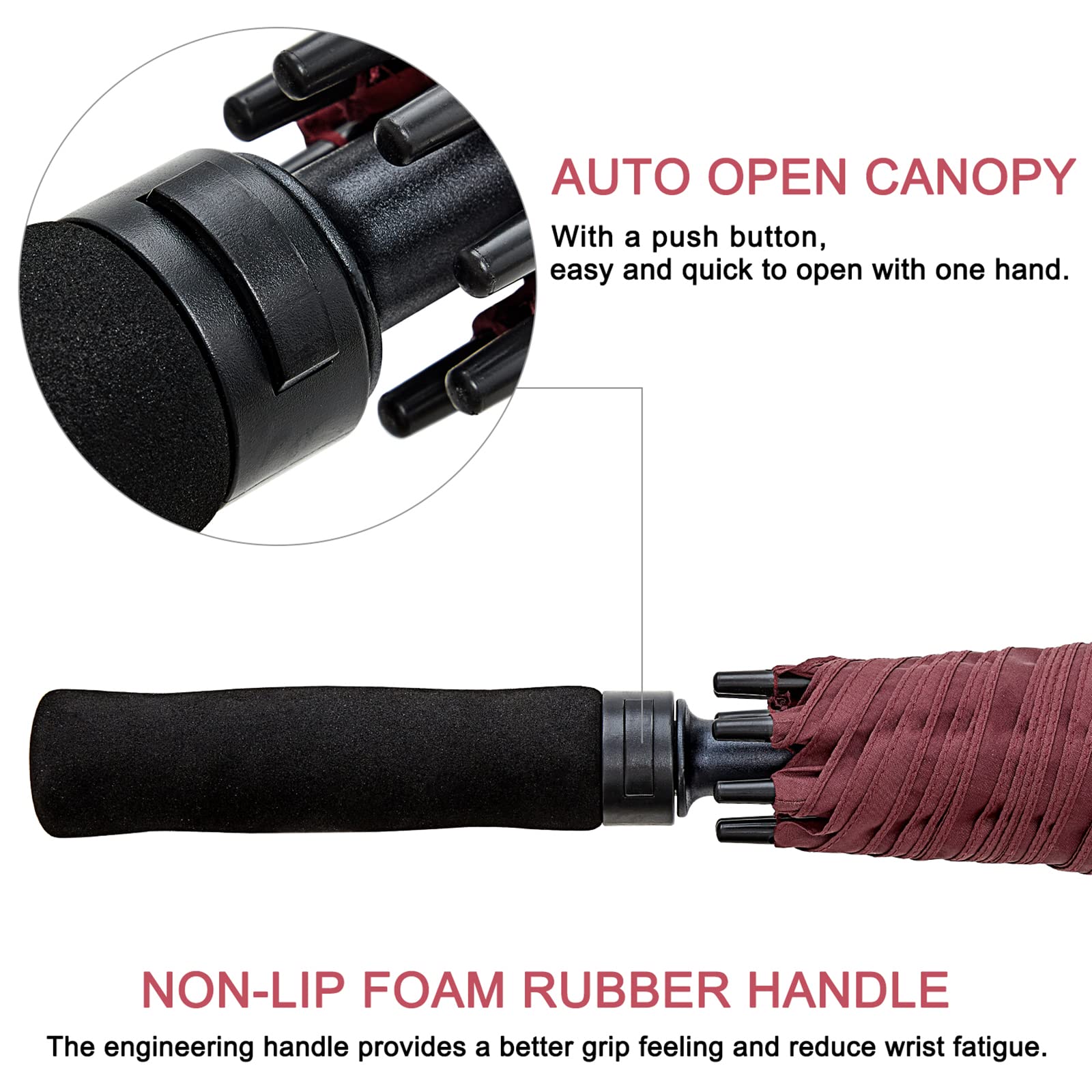 G4Free - G4Free 72 Inch Huge Double Canopy Vented Windproof Stick Umbrellas -D02V716A