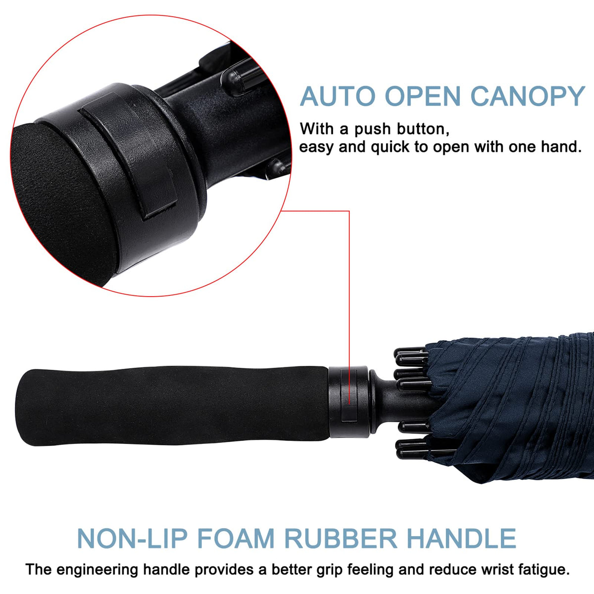 G4Free - G4Free 72 Inch Huge Double Canopy Vented Windproof Stick Umbrellas -D02V716A