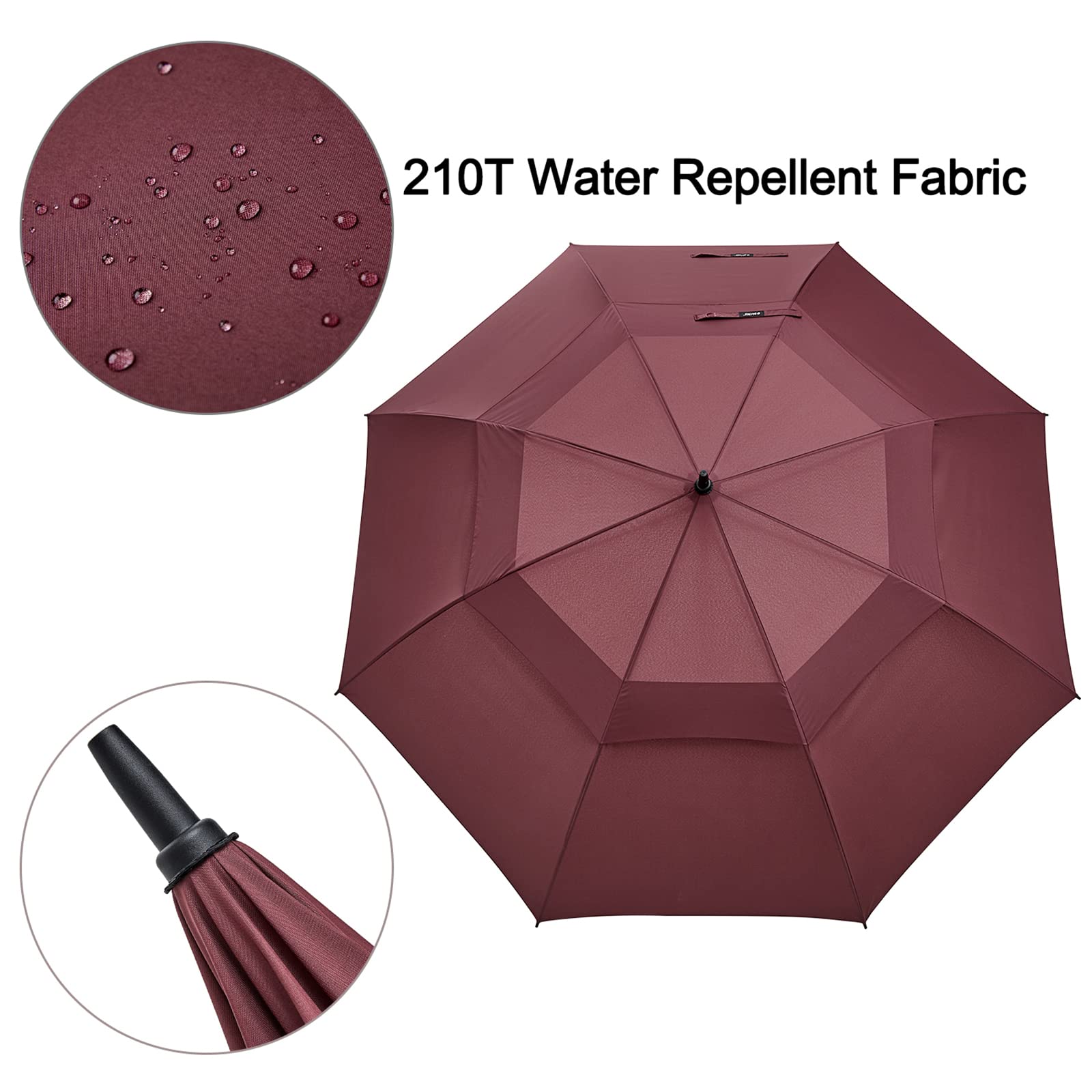 G4Free - G4Free 72 Inch Huge Double Canopy Vented Windproof Stick Umbrellas -D02V716A