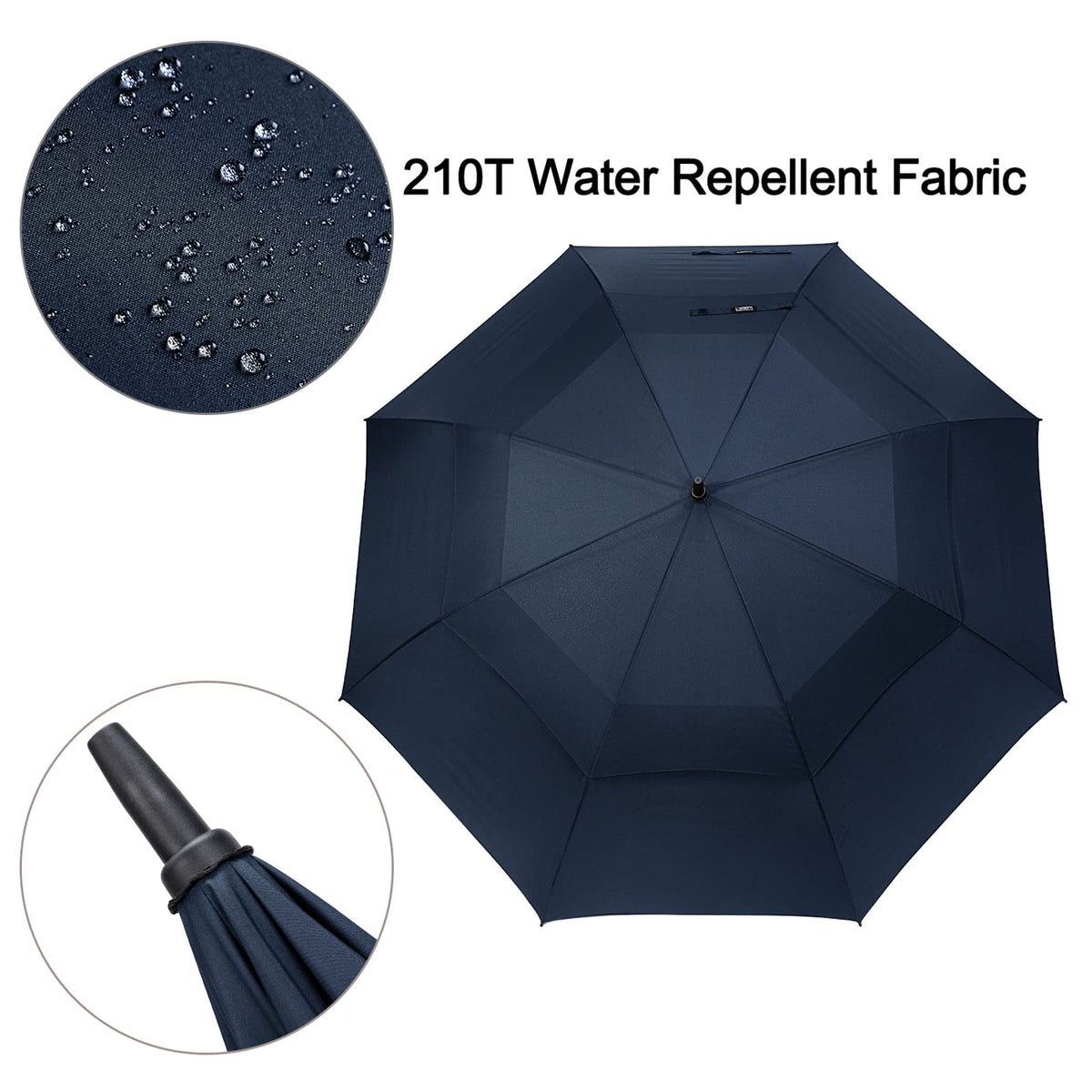 G4Free - G4Free 72 Inch Huge Double Canopy Vented Windproof Stick Umbrellas -D02V716A