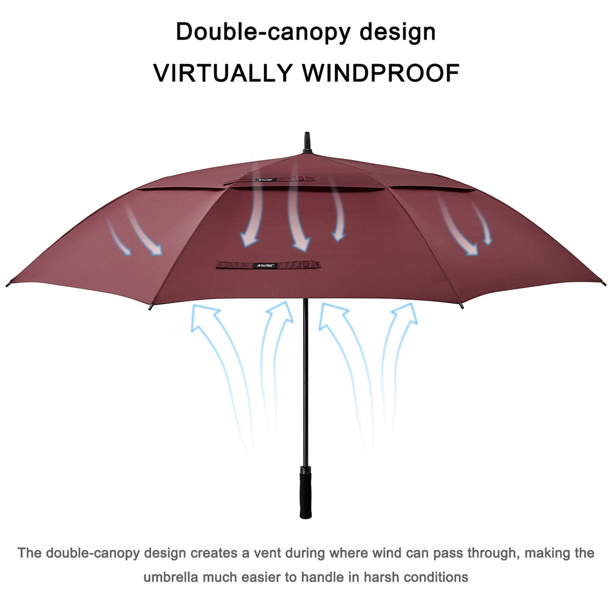 G4Free - G4Free 72 Inch Huge Double Canopy Vented Windproof Stick Umbrellas -D02V716A