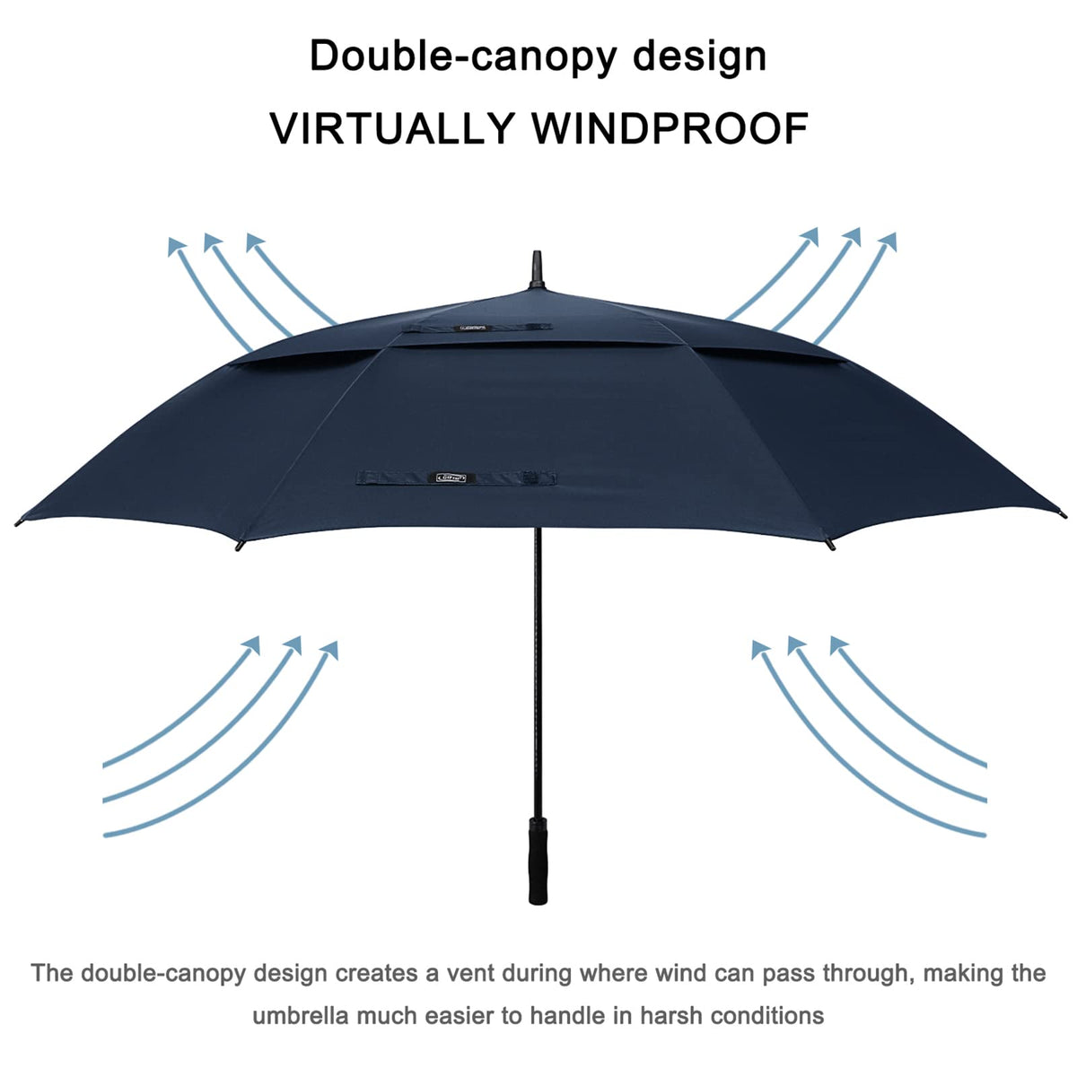 G4Free - G4Free 72 Inch Huge Double Canopy Vented Windproof Stick Umbrellas -D02V716A