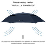 G4Free - G4Free 72 Inch Huge Double Canopy Vented Windproof Stick Umbrellas -D02V716A