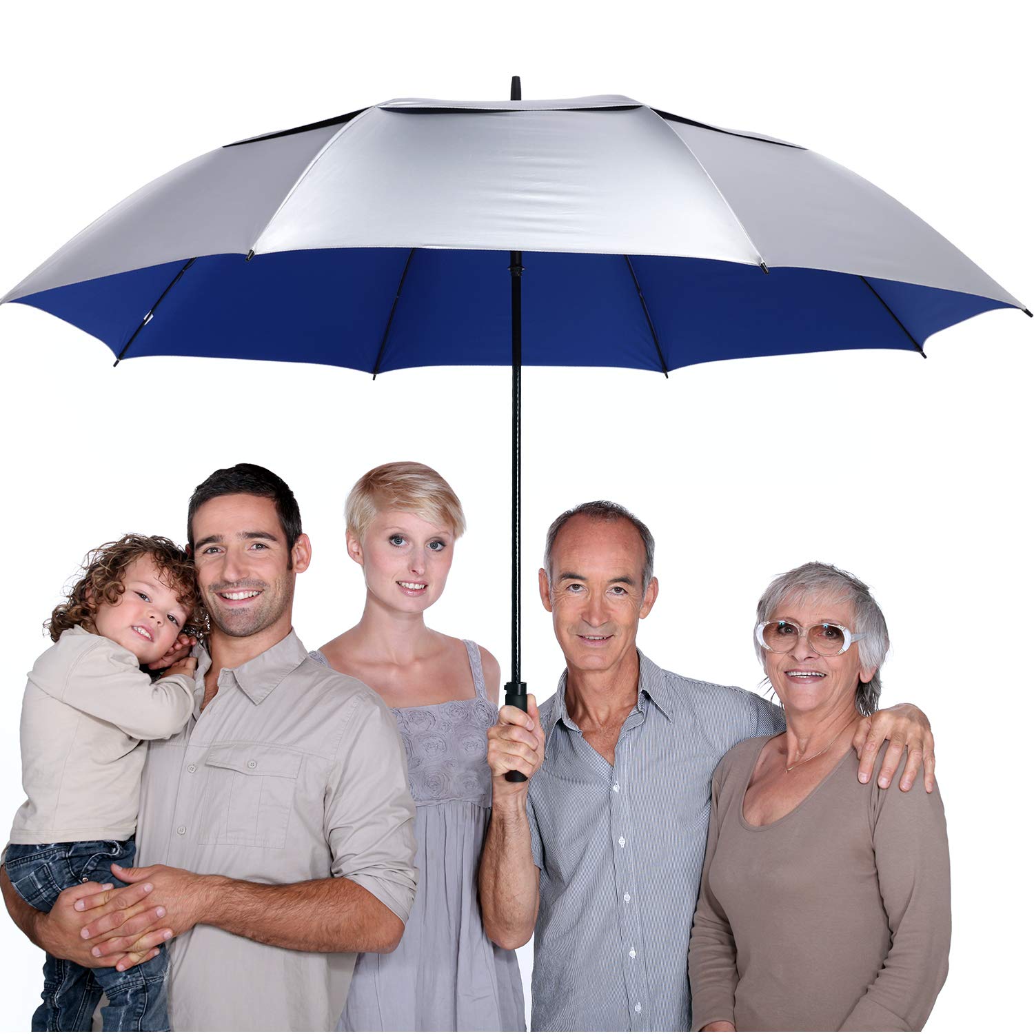 G4Free - G4Free 72 Inch Oversized Vented Double Canopy Umbrella for Family -D02V757A