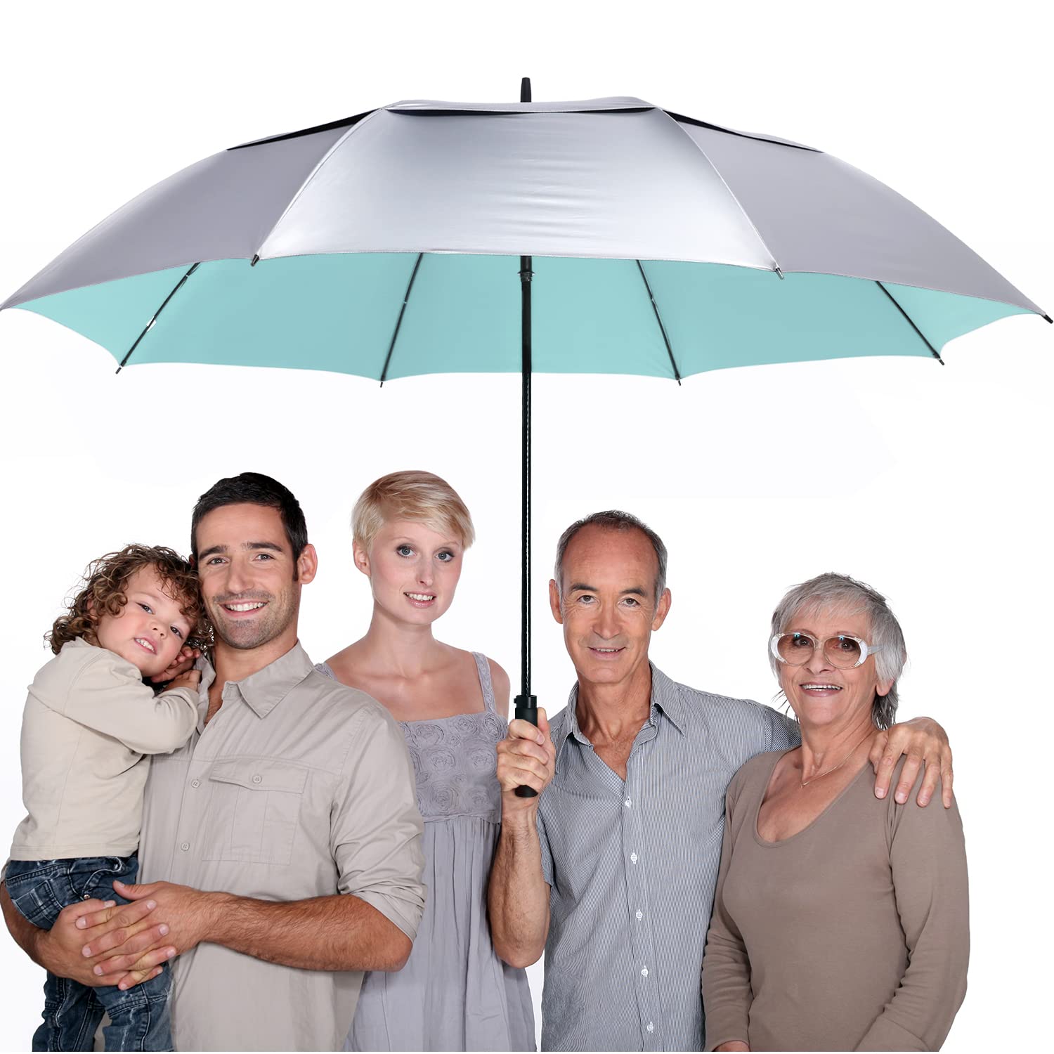 G4Free - G4Free 72 Inch Oversized Vented Double Canopy Umbrella for Family -D02V757A