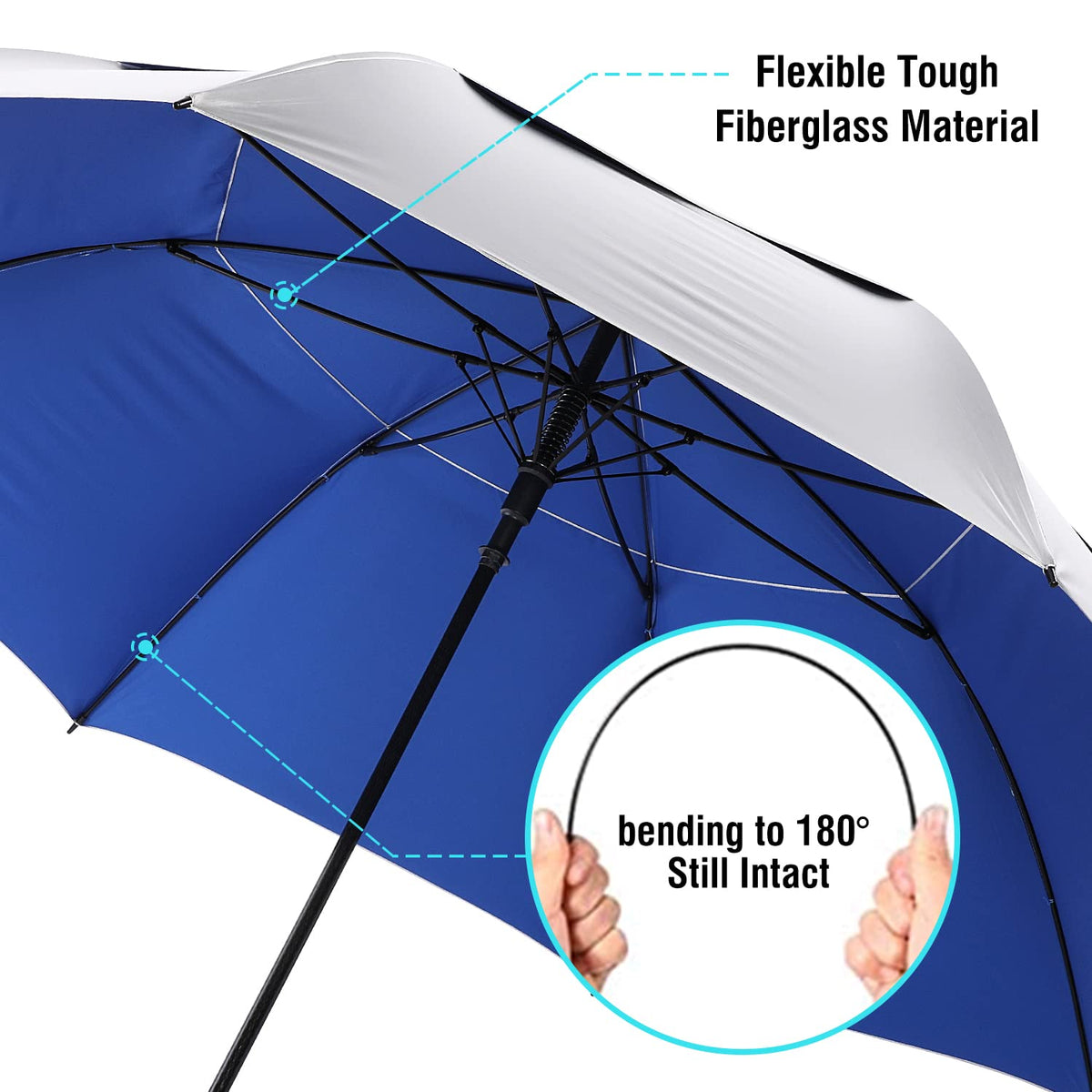 G4Free - G4Free 72 Inch Oversized Vented Double Canopy Umbrella for Family -D02V757A