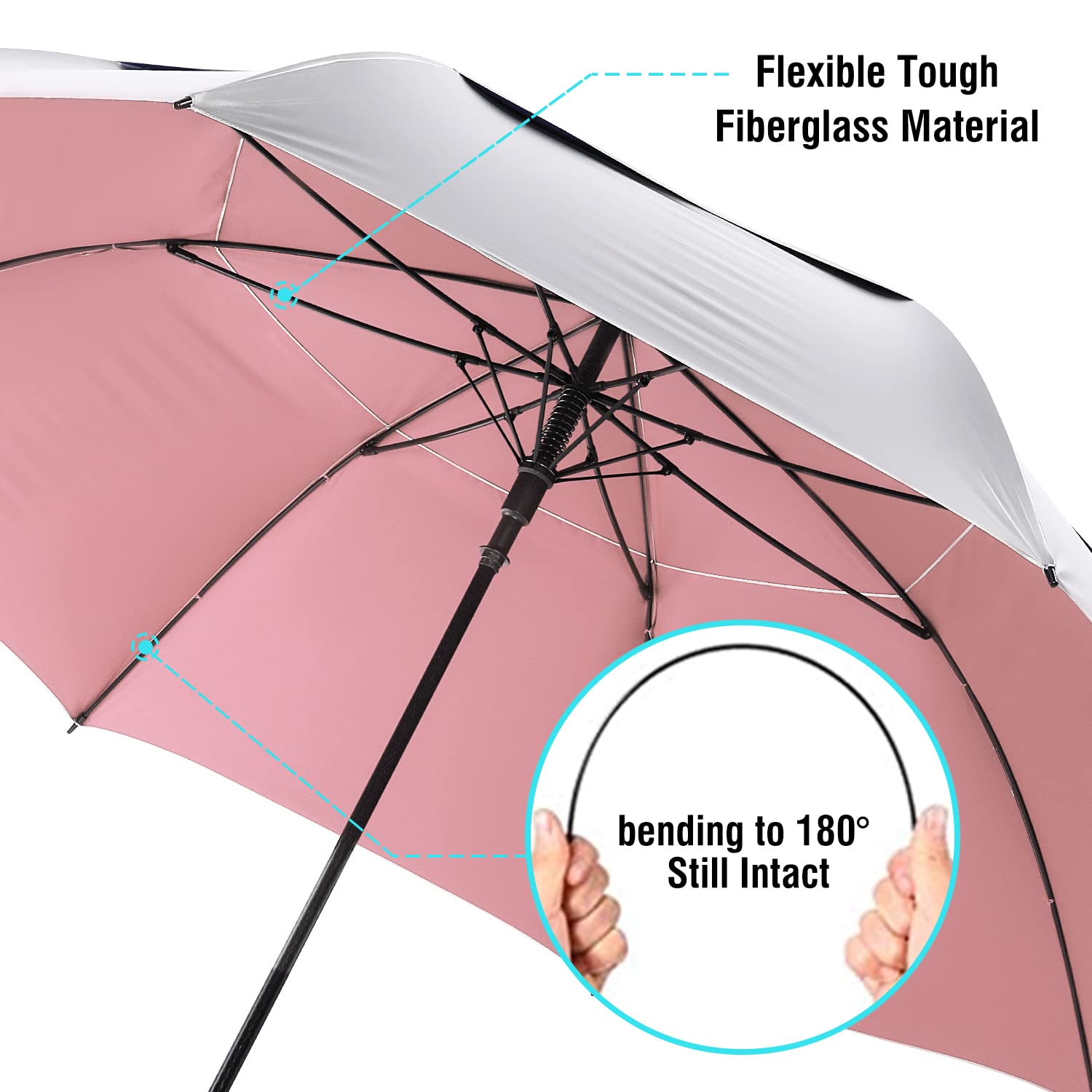 G4Free - G4Free 72 Inch Oversized Vented Double Canopy Umbrella for Family -D02V757A