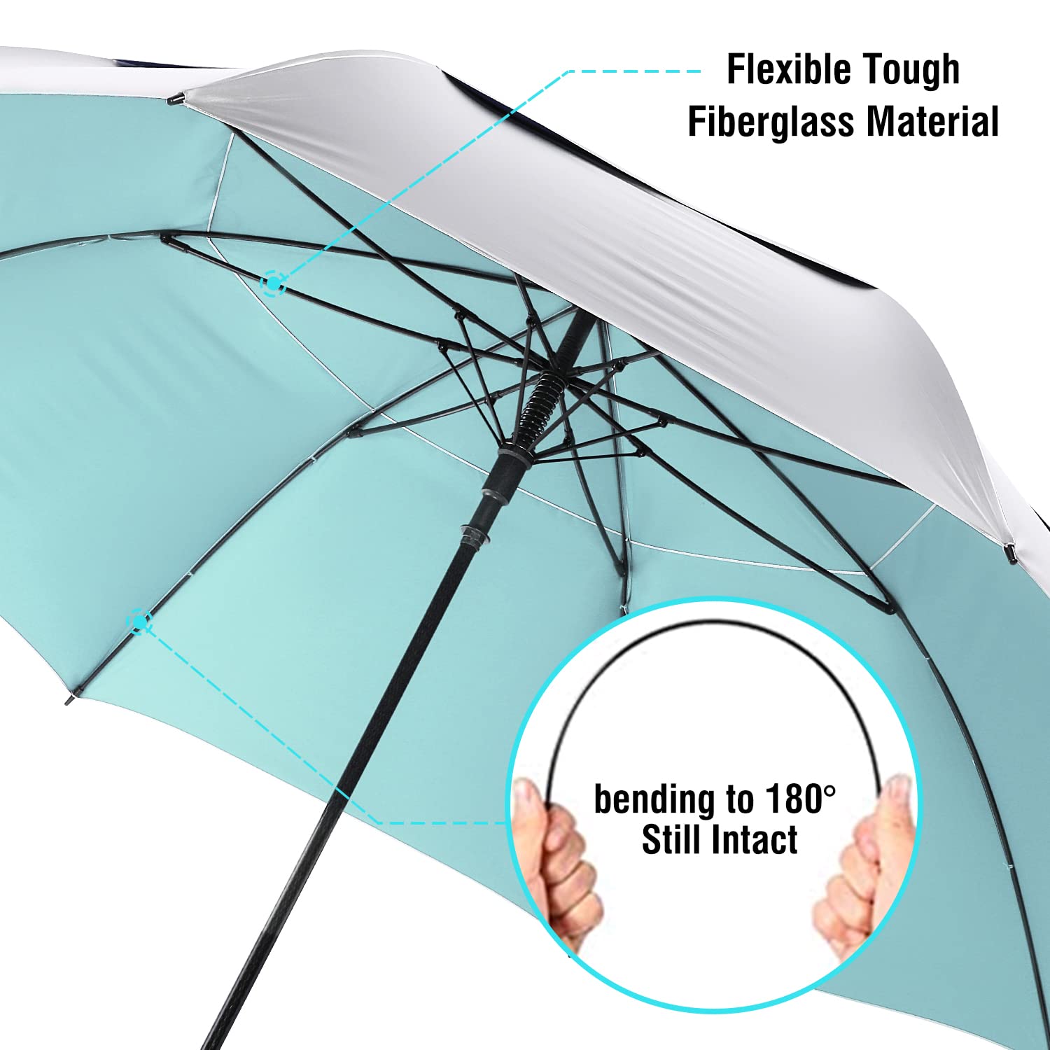 G4Free - G4Free 72 Inch Oversized Vented Double Canopy Umbrella for Family -D02V757A