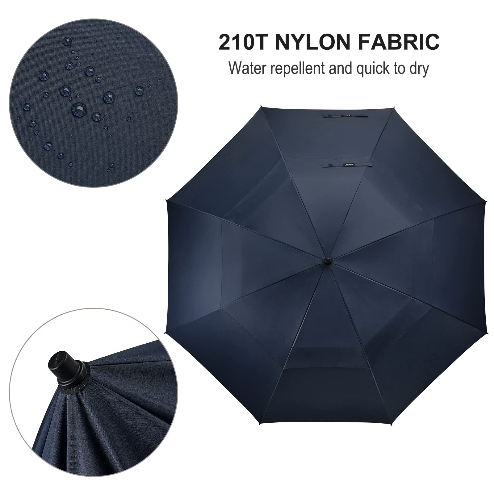 G4Free - G4Free 80 Inch 6.6 Ft Double Canopy Vented Windproof Stick Family Umbrella -TN21A013A