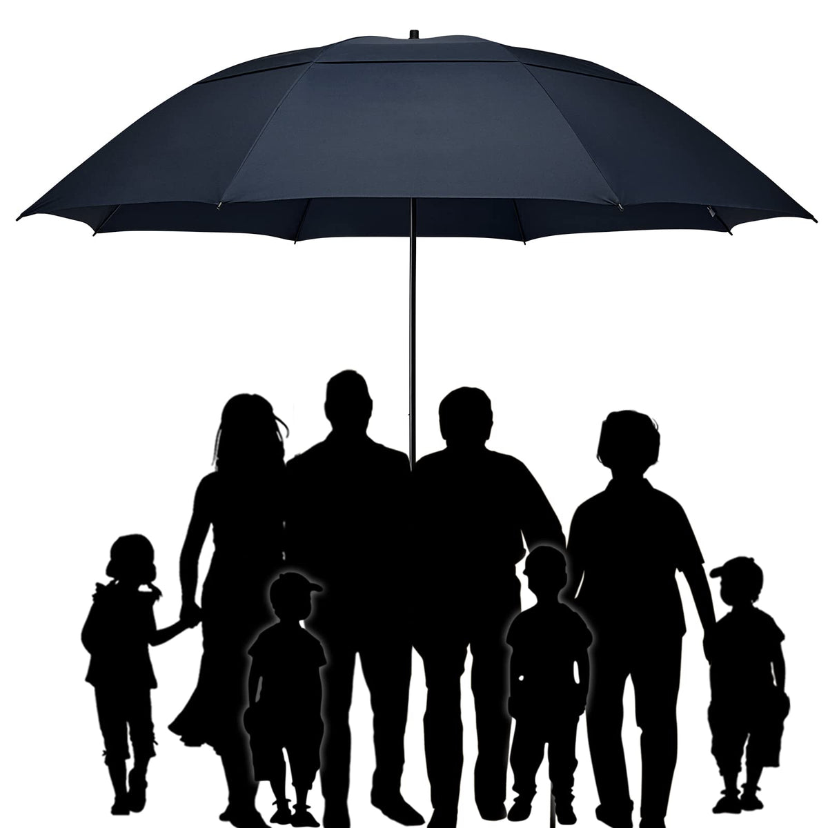 G4Free - G4Free 80 Inch 6.6 Ft Double Canopy Vented Windproof Stick Family Umbrella -TN21A013A