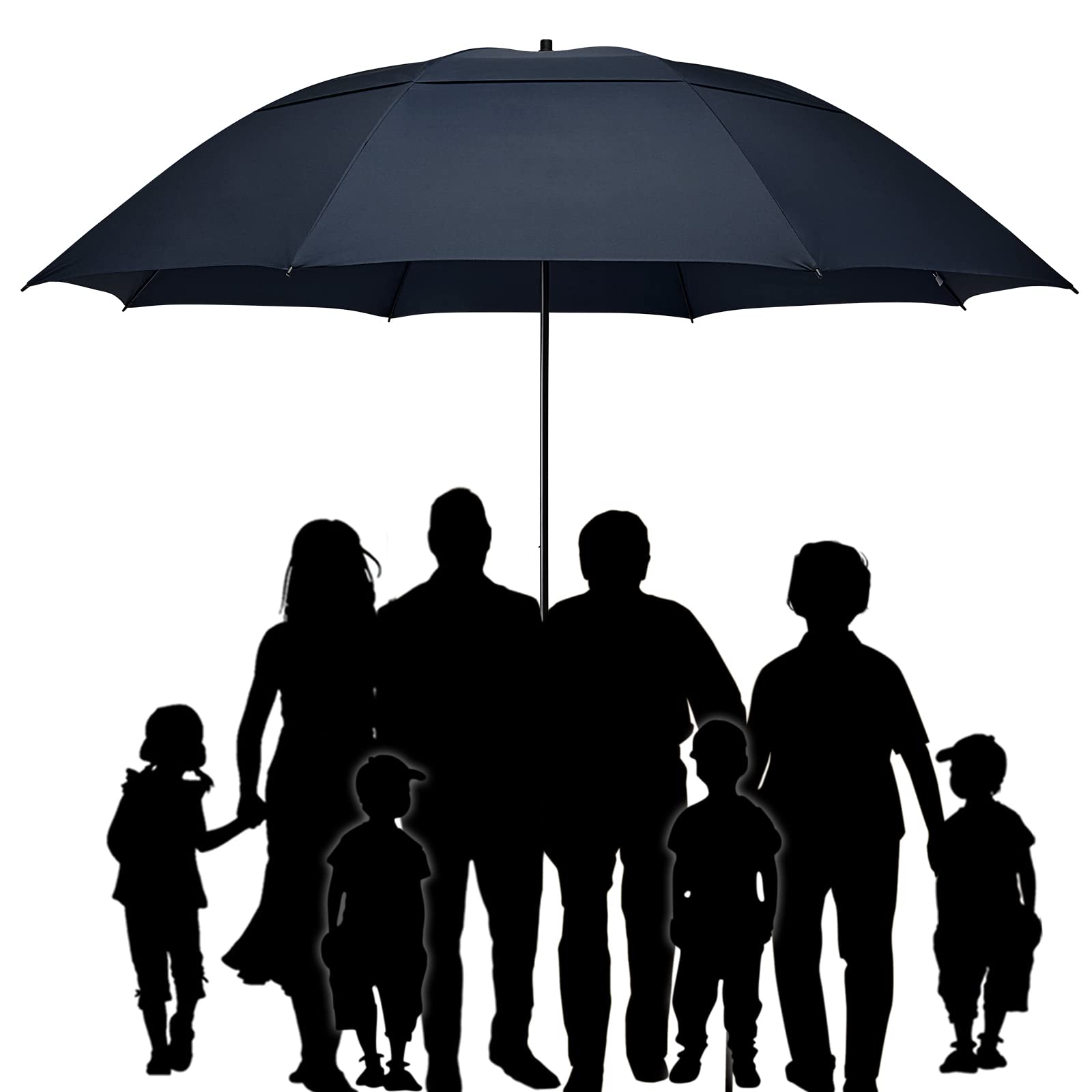 G4Free - G4Free 80 Inch 6.6 Ft Double Canopy Vented Windproof Stick Family Umbrella -TN21A013A