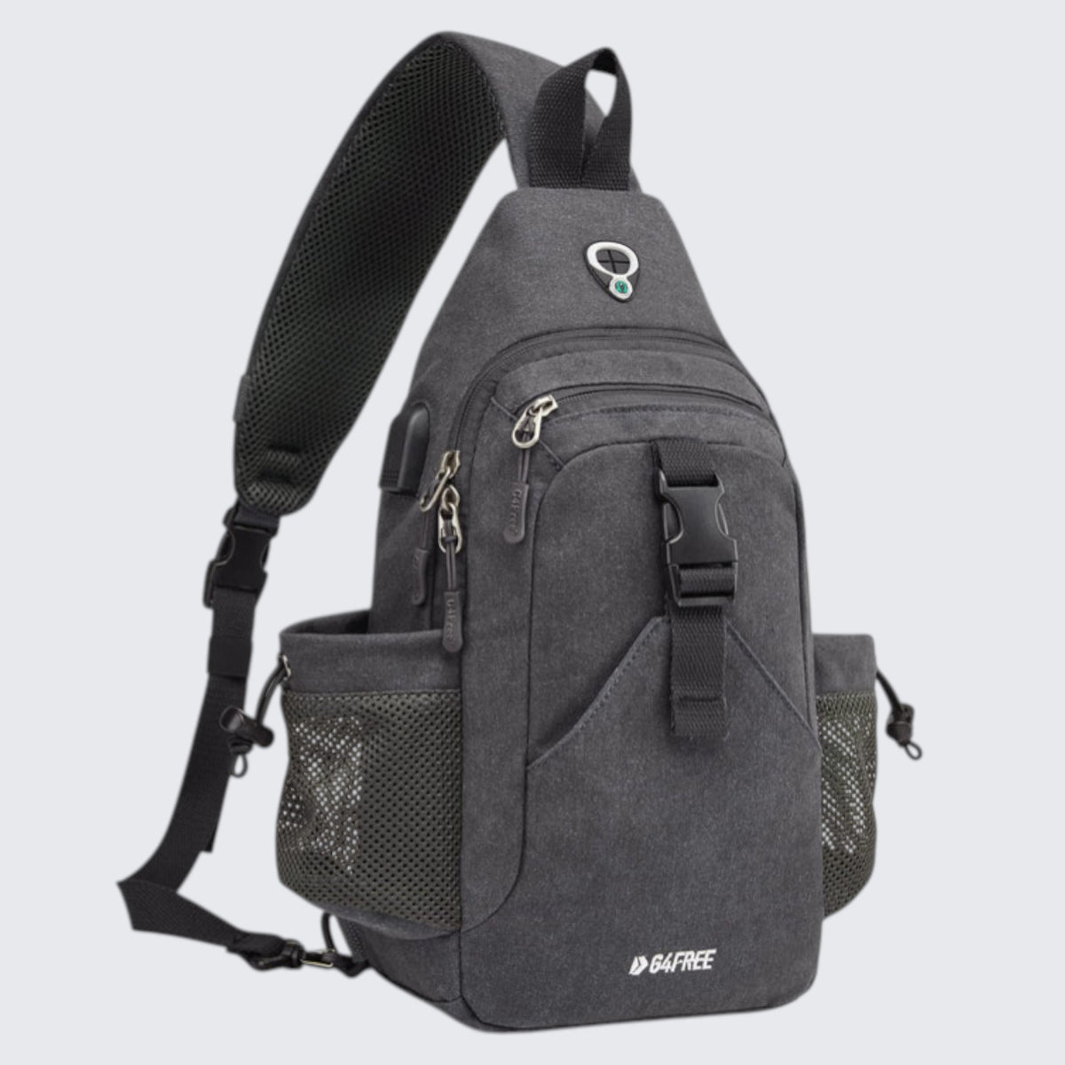 G4Free - G4Free Anti-Theft Canvas Sling Bag with USB Port -TN22B159A