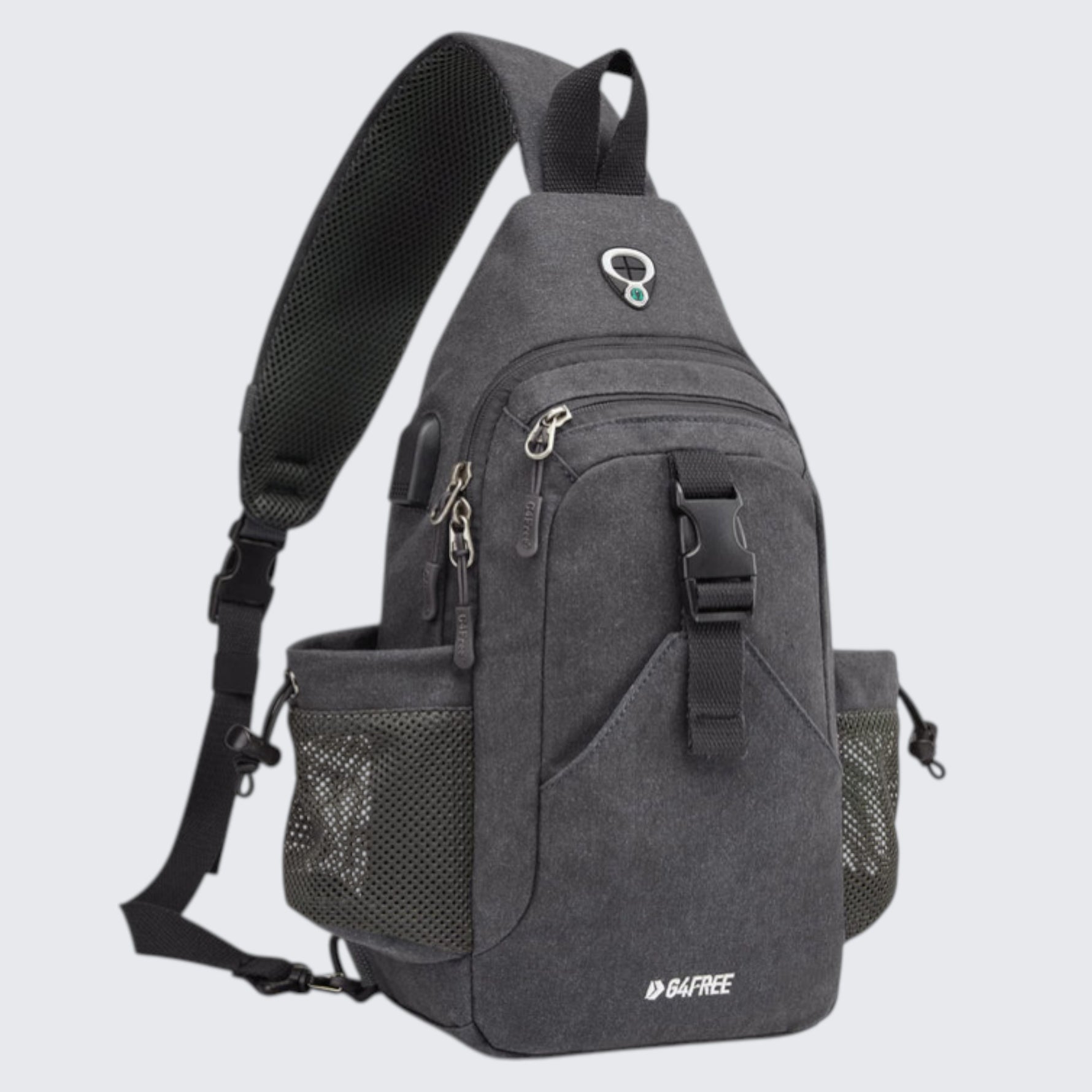 G4Free - G4Free Anti-Theft Canvas Sling Bag with USB Port -TN22B159A