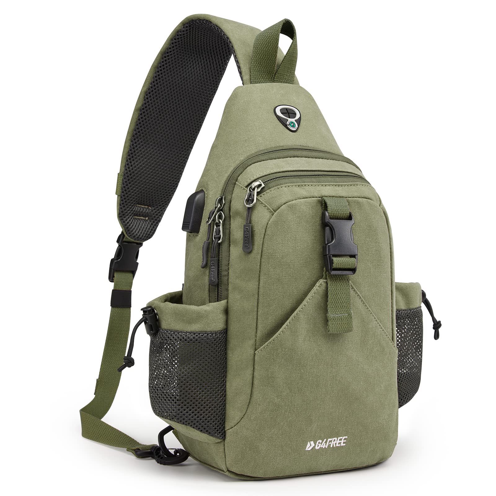 G4Free - G4Free Anti-Theft Canvas Sling Bag with USB Port -TN22B159C