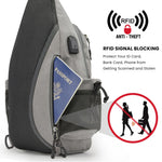 G4Free - G4Free Anti-Theft Canvas Sling Bag with USB Port -TN22B159C