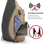 G4Free - G4Free Anti-Theft Canvas Sling Bag with USB Port -TN22B159C