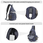 G4Free - G4Free Anti-Theft Canvas Sling Bag with USB Port -TN22B159C
