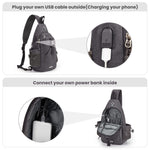 G4Free - G4Free Anti-Theft Canvas Sling Bag with USB Port -TN22B159C