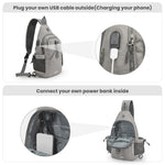 G4Free - G4Free Anti-Theft Canvas Sling Bag with USB Port -TN22B159C