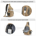 G4Free - G4Free Anti-Theft Canvas Sling Bag with USB Port -TN22B159C