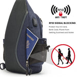 G4Free - G4Free Anti-Theft Canvas Sling Bag with USB Port -TN22B159C