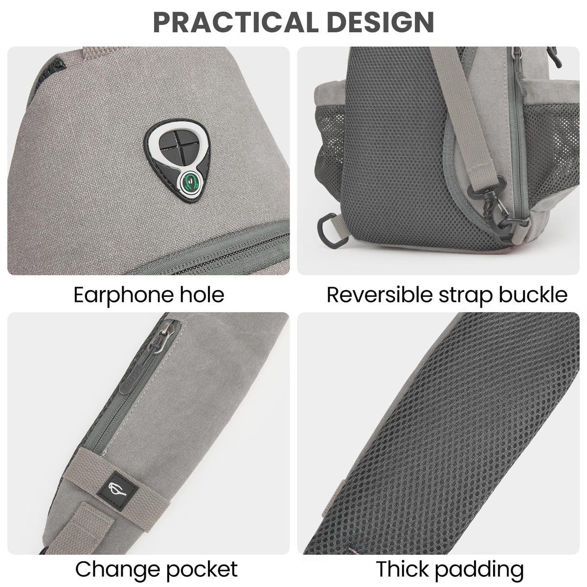 G4Free - G4Free Anti-Theft Canvas Sling Bag with USB Port -TN22B159C