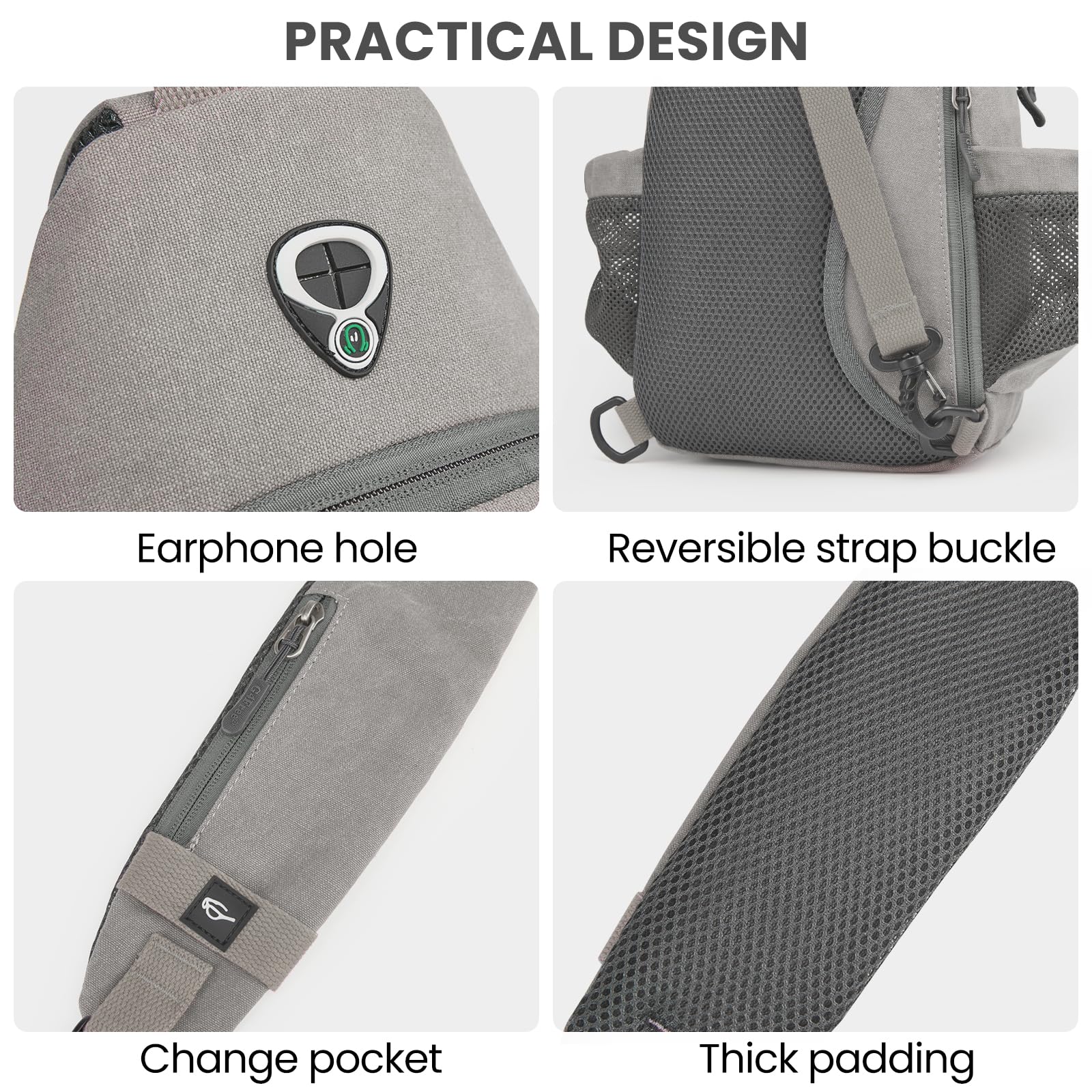 G4Free - G4Free Anti-Theft Canvas Sling Bag with USB Port -TN22B159C