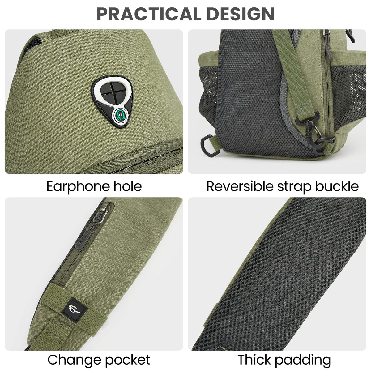 G4Free - G4Free Anti-Theft Canvas Sling Bag with USB Port -TN22B159C