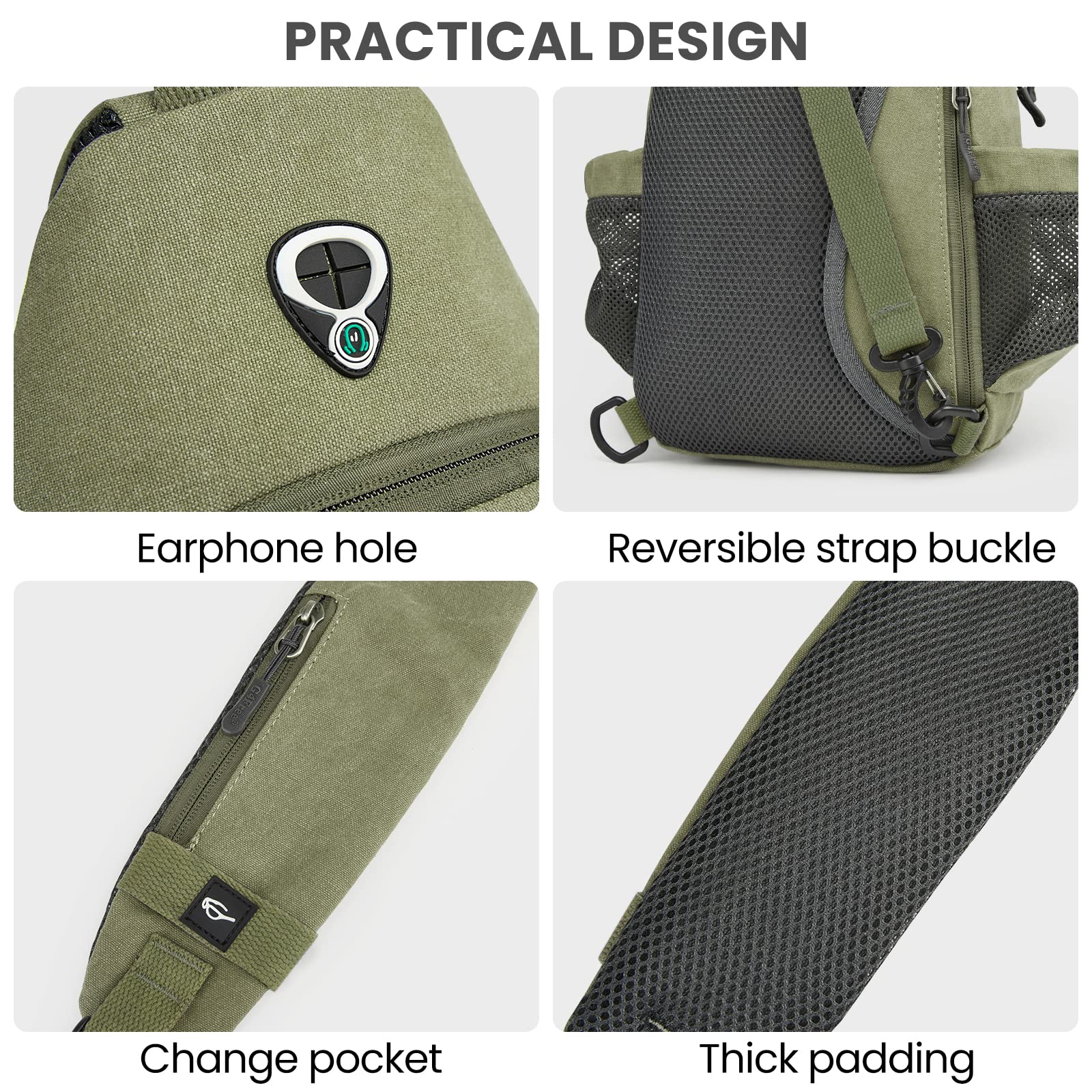 G4Free - G4Free Anti-Theft Canvas Sling Bag with USB Port -TN22B159C