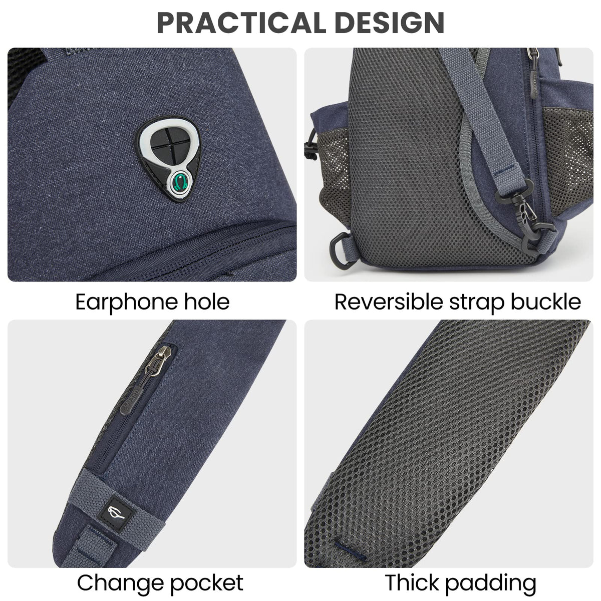G4Free - G4Free Anti-Theft Canvas Sling Bag with USB Port -TN22B159C