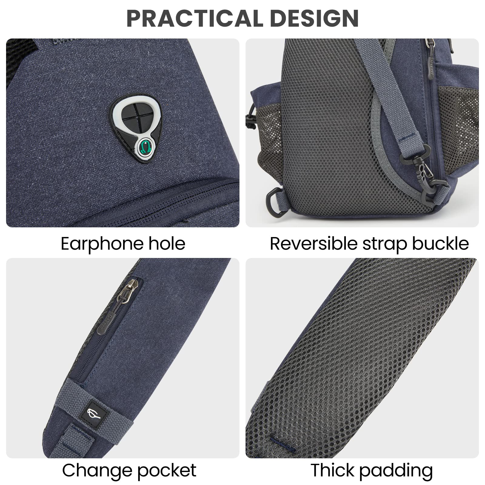G4Free - G4Free Anti-Theft Canvas Sling Bag with USB Port -TN22B159C