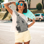 G4Free - G4Free Anti-Theft Canvas Sling Bag with USB Port -TN22B159C