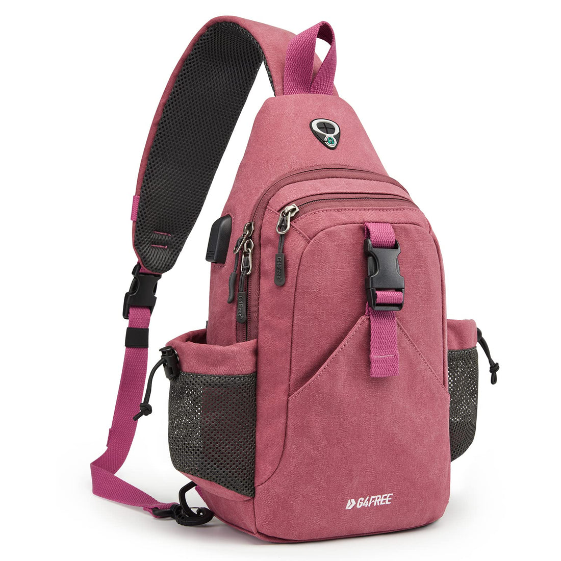 G4Free - G4Free Anti-Theft Canvas Sling Bag with USB Port -TN22B159D